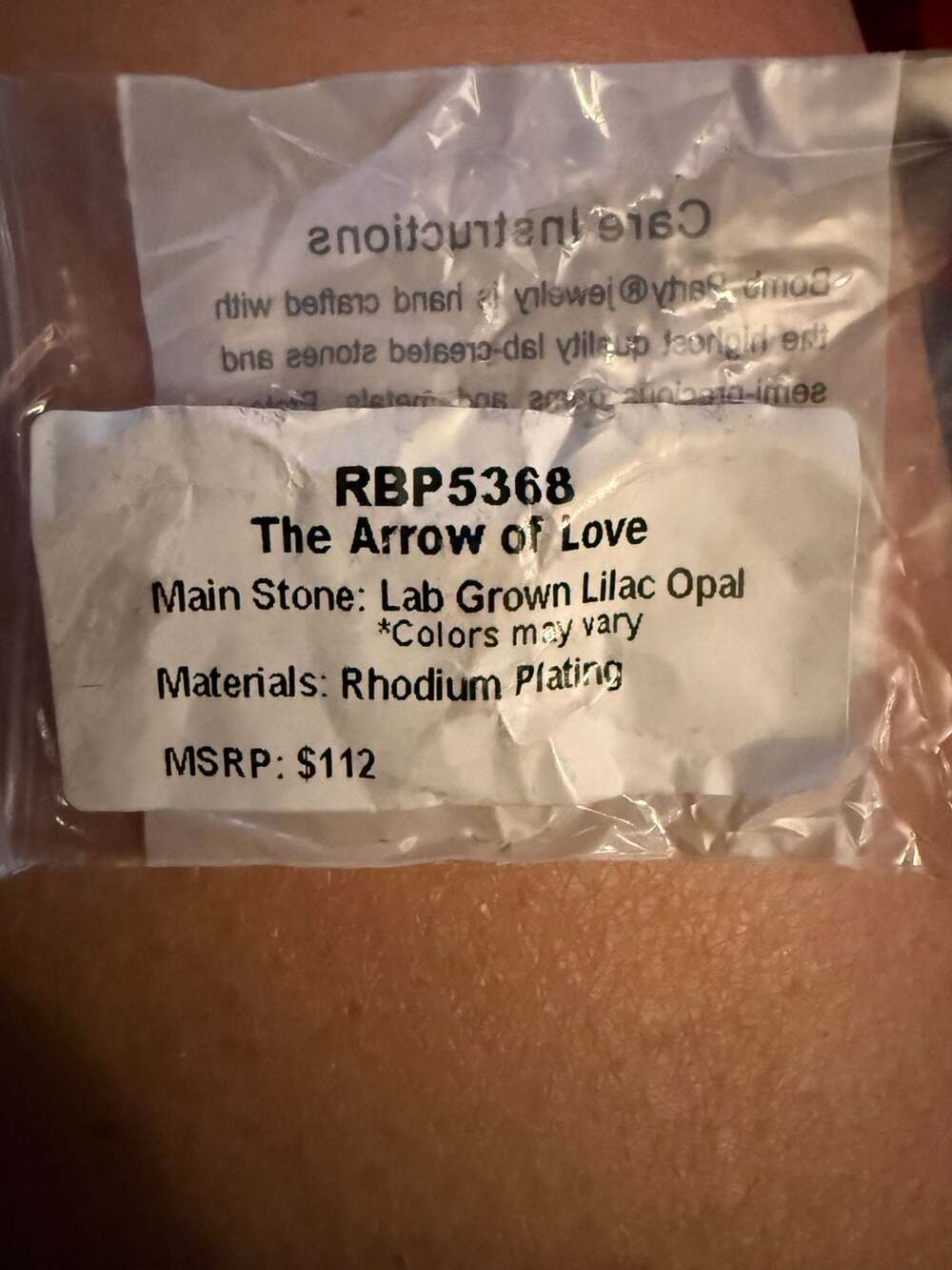 Size 9 Bomb Party Ring - RBP5368 The Arrow of Love - Lilac Opal on Rhodium Plati - Picture 2 of 2